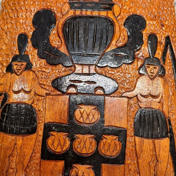 Jamaica hand carved Wooden Plaque Design out of many one people 15x10in - Picture 4 of 4